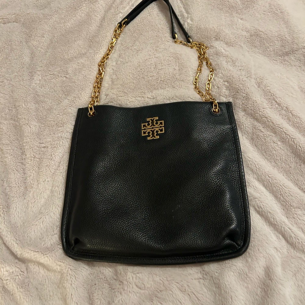 Black leather Tory Burch bag